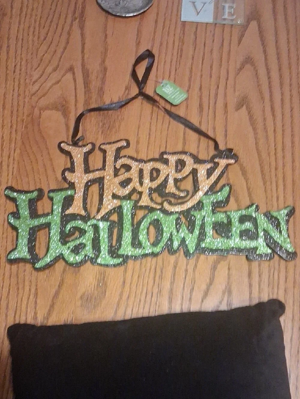 Halloween 'Boo' Decorative Pillow with Rhinestone Spider - Black
